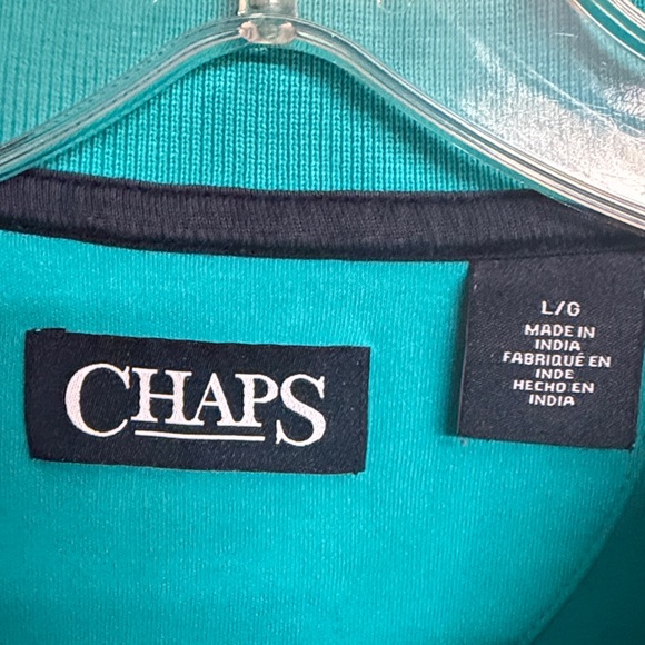 Chaps Men’s Teal Blue Polo Shirt - Short Sleeve Collared - Picture 2 of 5